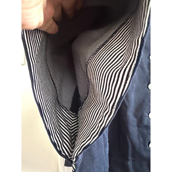 CHICO’S Elise Denim Cape Swing Jacket Nautical Preppy Oversized Old Money - Picture 5 of 8